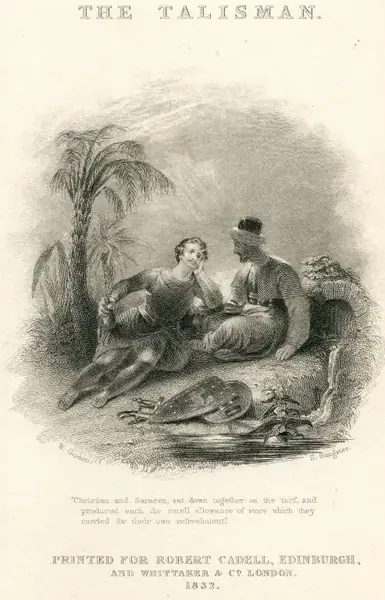 Engraved title page for The Talisman by S. Sangster after J.W. Gordon