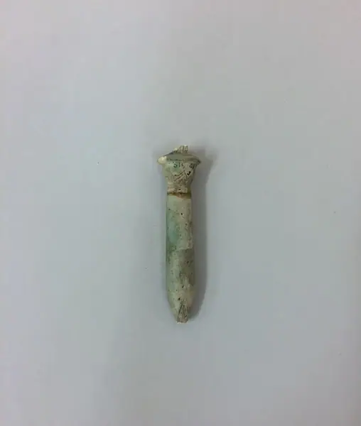 Papyrus stem amulet, blue-green glazed composition, Egypt, Late Period