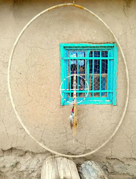 Giant Dream Catcher with Adobe, Taos Pueblo, NM - panoramio