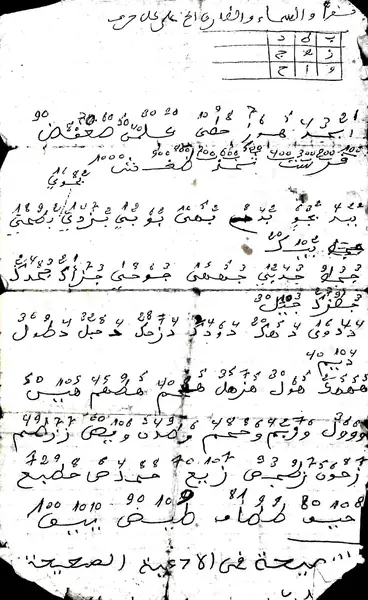 Handwritten magic diagrams and text