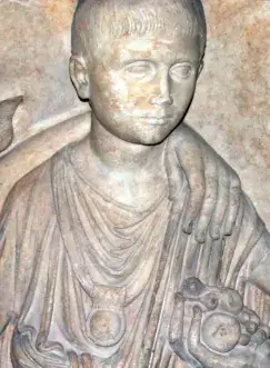 Roman boy wearing bulla
