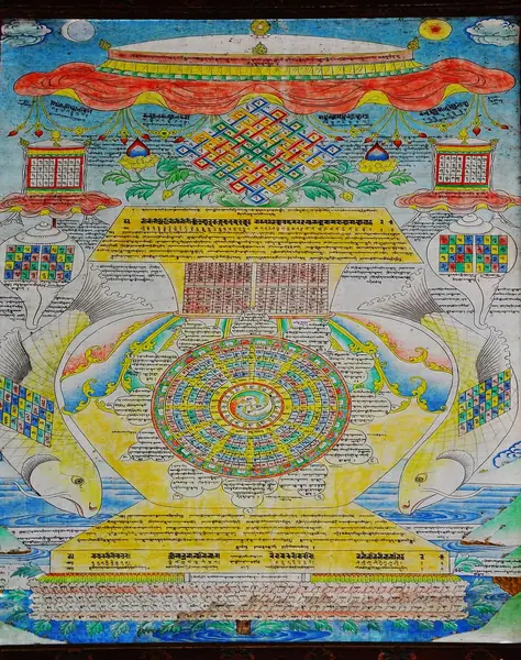 Paiting on the wall of Kyichu Lhakhang