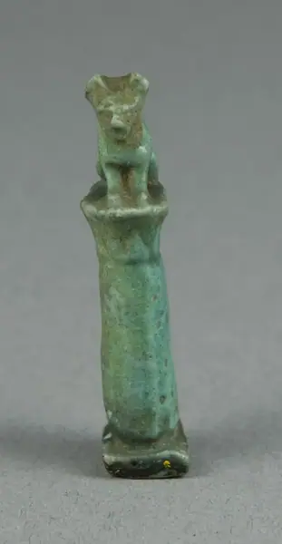 Amulet of a Cat Sitting on a Papyrus Column