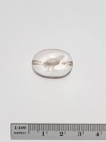 Rock crystal scaraboid seal