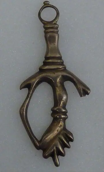 Silver amulet shaped like a branch ( cimaruta ), Naples (Italy), 1800-1899