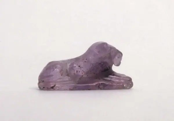 Lion Amulet, Perforated Lengthwise, Inscribed with the Name of Senwosret I and the Epithet "Beloved by the Souls [Ancient Rulers or Gods] of Heliopolis"