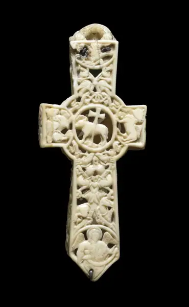 Reliquary cross, walrus ivory, Anglo-Saxon, probably, mid 11th century