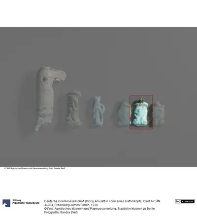 Amulet in the shape of a hathoric head
