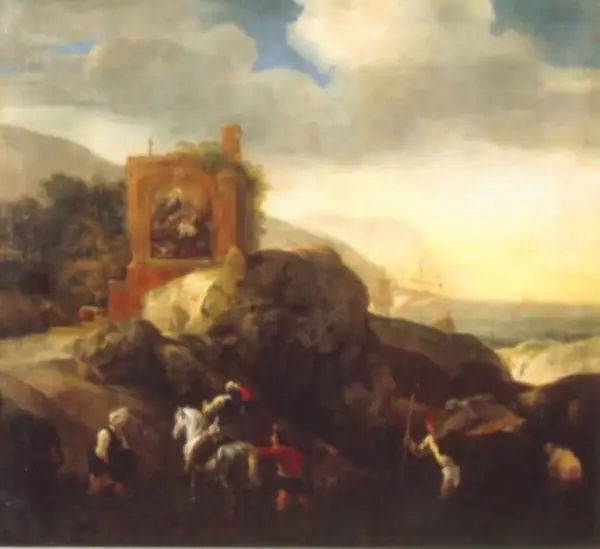 Peisaj cu monument ex-voto