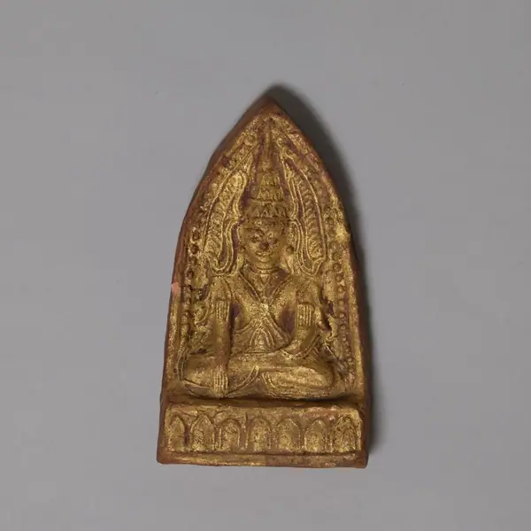 Buddha; Religion, clay, baked gilt, Burma, 1700-1800