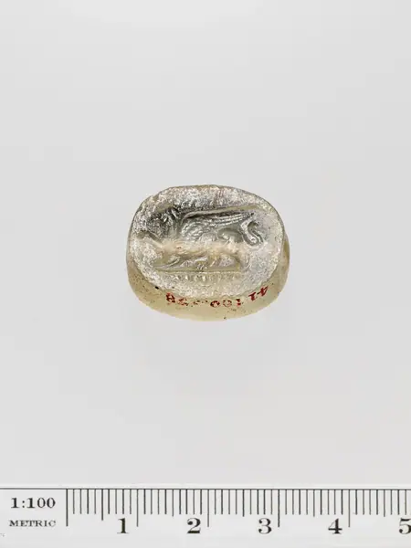 Transparent glass scaraboid