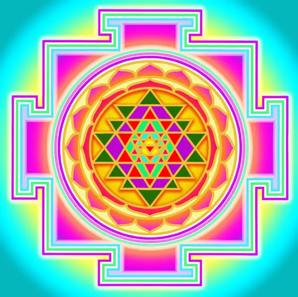Tripura-sundari yantra color