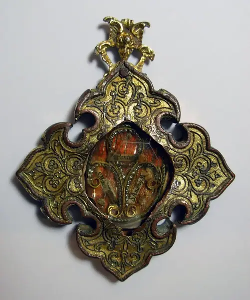 Gilt copper reliquary containing bones of various saints, Spain, 1530-1570