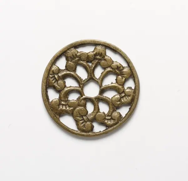 Coin charm, brass, openwork, Korea, Late Joseon dynasty, 1850-1900