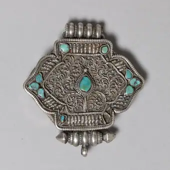Jewellery, silver turq's, filigree, Sikkim, C19