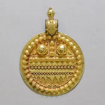 Gold amulet, from Gujarat