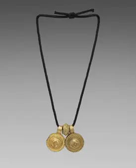 Necklace (ashän ketab) with amulet pendants (tälsäm) and bead