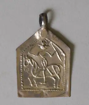 equestrian figure; Jewellery, silver, stamped, Rajasthan