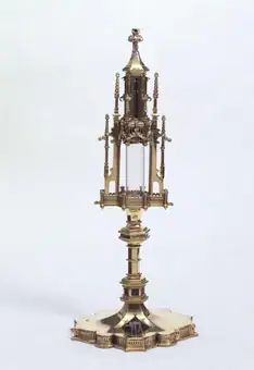 Reliquary, mallorca, silver gilt with enamel, 1450-1475