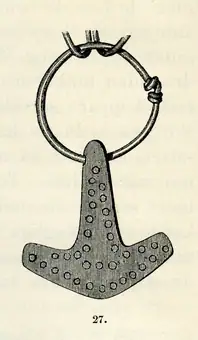 Torshammare av silver fr Slottsmöllan, Halmstad, Halland (KVHoA Akademiens Månadsblad 1872 s052 fig27) Inv1603