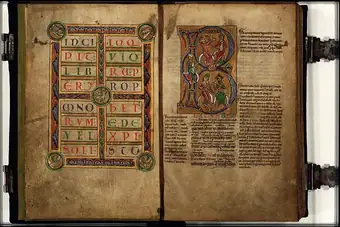 The Lamb of God (Agnus Dei); the symbols of the four Evangelists